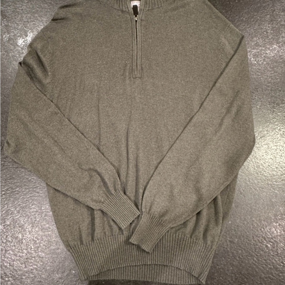 Daniel Cremieux Men's Charcoal Zip-Up Sweater size L